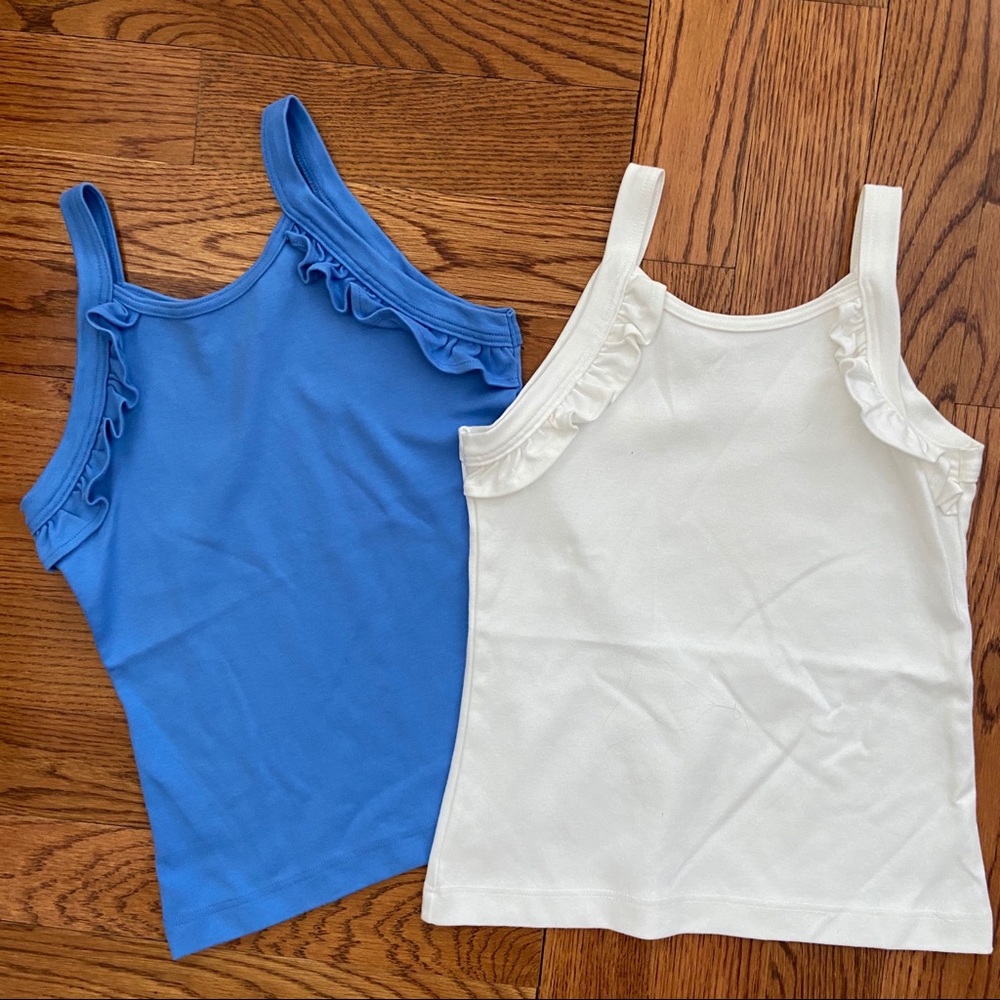 2 Knit ruffle tanks Sz. 10 Girls Chez Ami